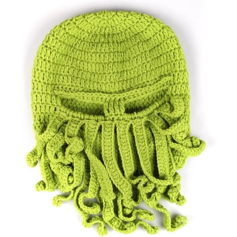 Men Green Bearded Beanie Octopus Pirate Vagabond Hat